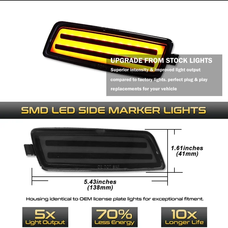 IJDM – ensemble de feux de position latéraux de pare-chocs entièrement LED, pour Volkswagen MK5 Golf/GTI Rabbit Jetta R32, remplacement des feux de position avant OEM