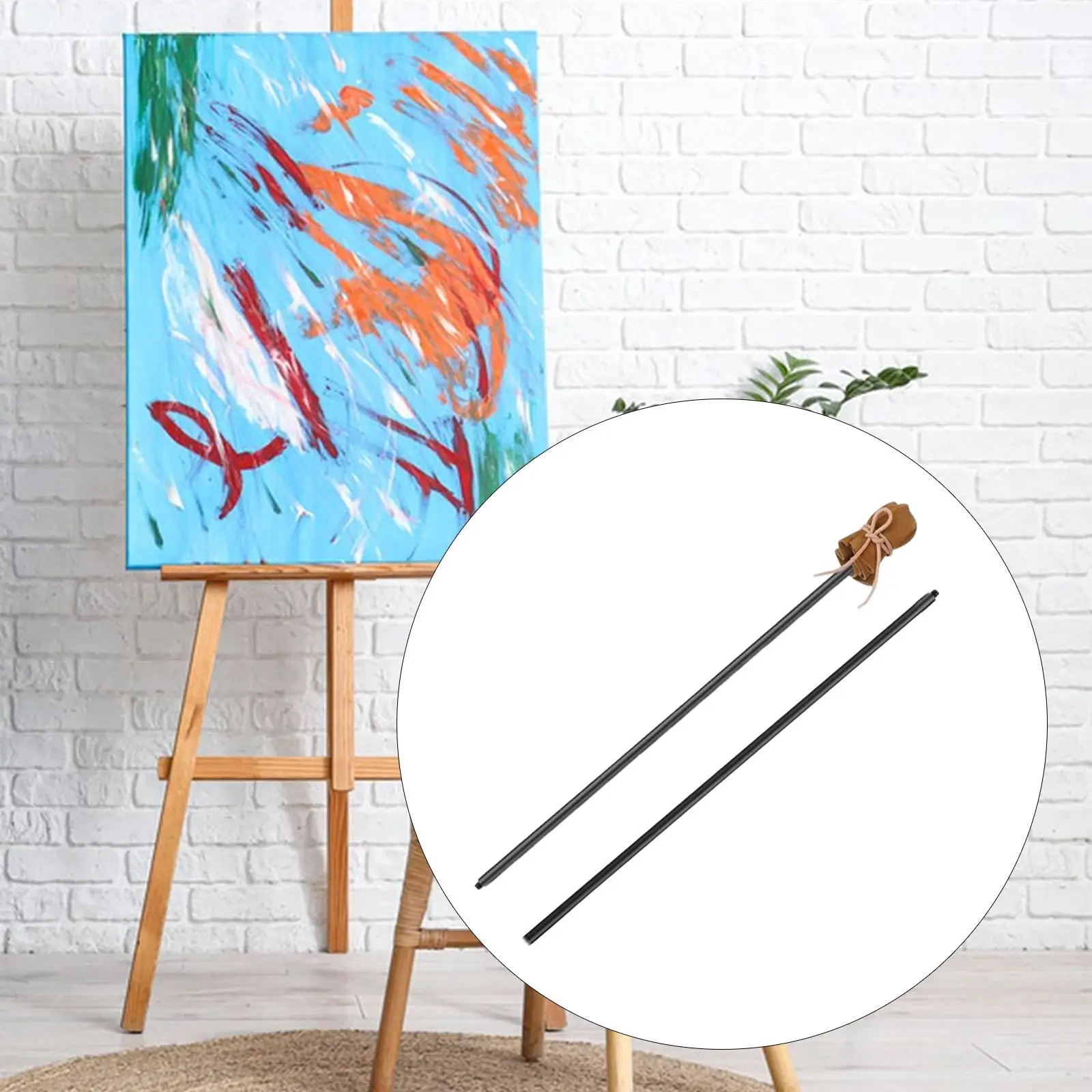 Rod for Artists Rest Professional Portable Aluminum Rod with Artificial Leather for Drawing Tools Lining