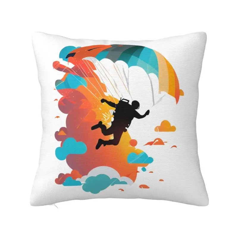 Skydiving Throw Pillow Case Decoracion 3D Printed Paraglider Adventure Paragliding Sofa Cushion Cover Polyester Cozy Pillowcase