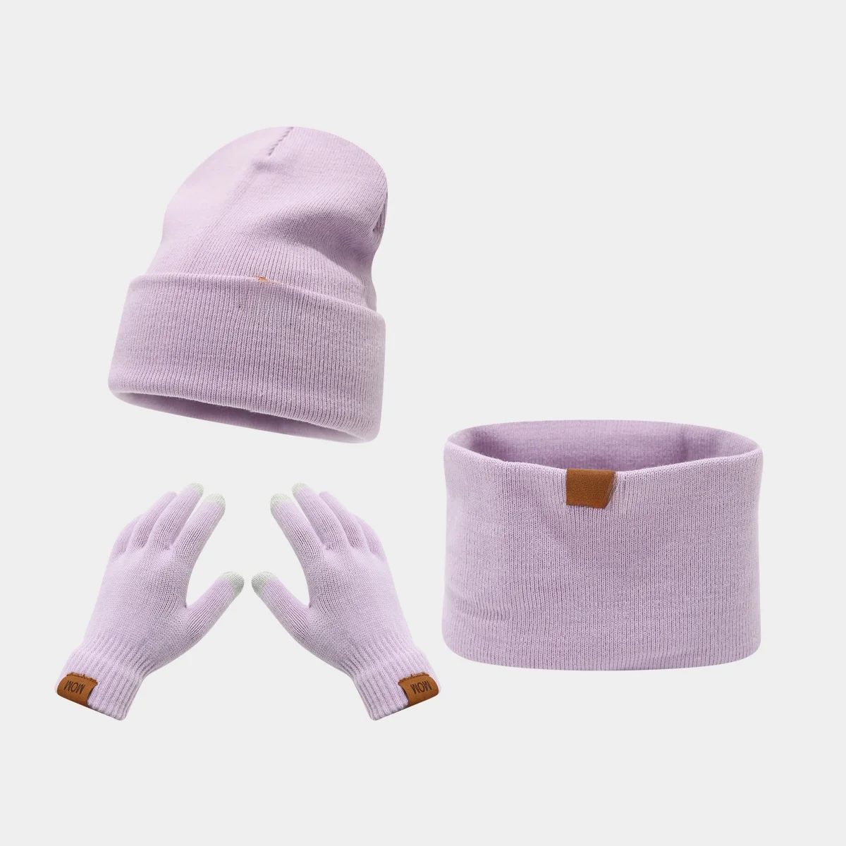 新入荷-dad-mom-レターマーク付き帽子・スカーフ・手袋の3点セット-おしゃれな秋冬用暖かい帽子セット-中国製