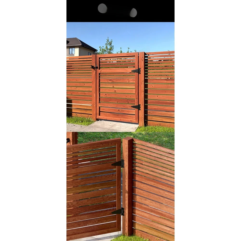 Rust Resistant Iron Hinge 125.2mm x 160mm for Garden Fence Outdoor Entry PVC Wood Door Applications Spray Treated