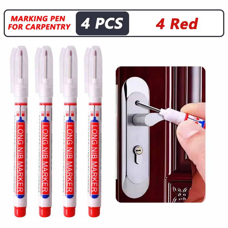 4-40 Stuks 20 Mm Diep Gat Lange Nib Hoofd Marker Voor Metalen Perforeren Pen Waterdichte Badkamer Houtbewerking decor Multifunctionele Tool