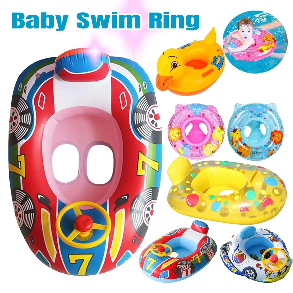 Anillo de natación para bebé, juguete inflable, asiento de anillo de natación para chico, flotador circular, piscina, playa, equipo de juego acuático