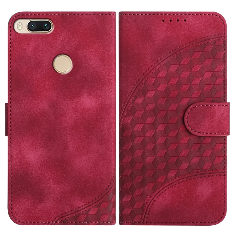 Wallet Case For Xiaomi Mi A1 Case MiA1 Funda 3D Lattice Pattern Leather Flip Book Cover for Xiomi Xiaomi Mi A1 Phone Cases Coque