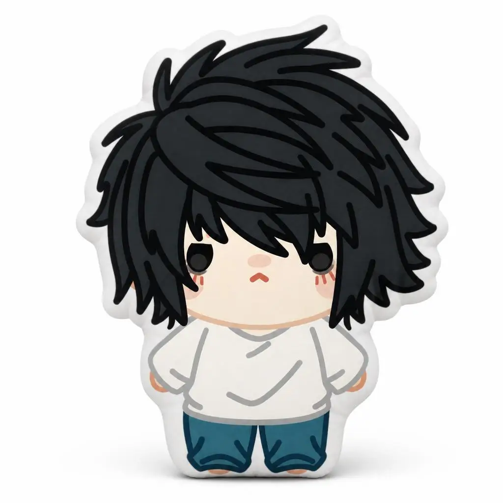 L Lawliet Anime Chibi Deaths Notes Plush Pillow Cushion Irregular Stuffed Throw Pillow Home Decor Gift Sofa Bed Couch