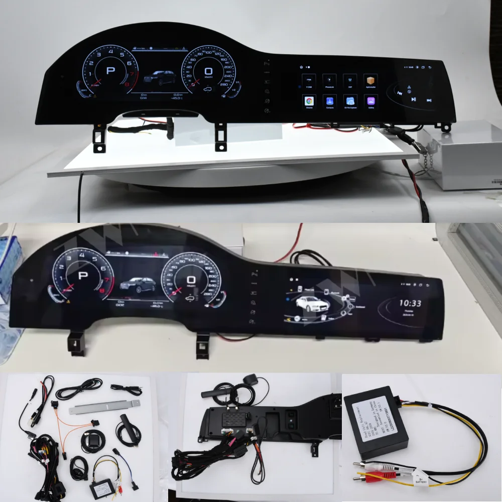 12.3Inch Dual HD Screen Android 13 For Audi Q7 2010-2015 CarPlay Update 2025 Car Radio Head Unit Cockpit Speedometer Odometer-