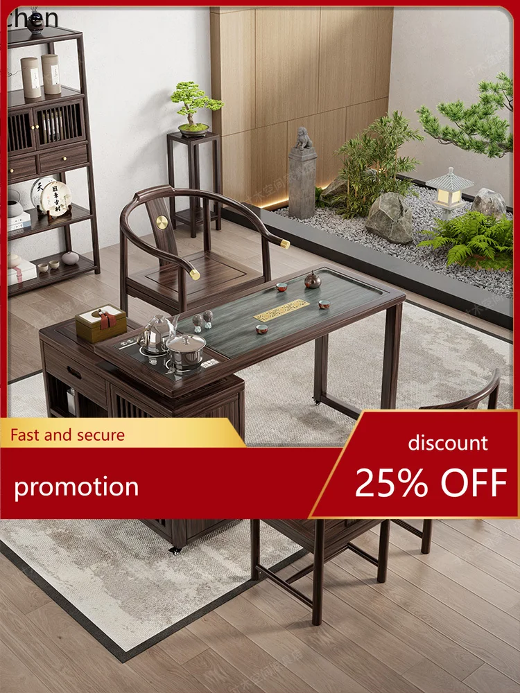 ZML balcony tea table and chair combination movable rotating folding small apartment household living room  coffee table