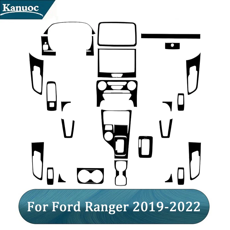 

Для Ford Ranger 2019 2020 2021 2022 ABS пианино черные различные детали Стильные наклейки для автомобильного интерьера декоративные аксессуары