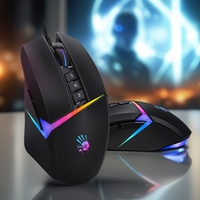 A4TECH Bloody W60MAX Game Mouse, 15-Zone RGB Animation, Preloaded 5 RGB Lighting Effects, 2000Hz Report Rate