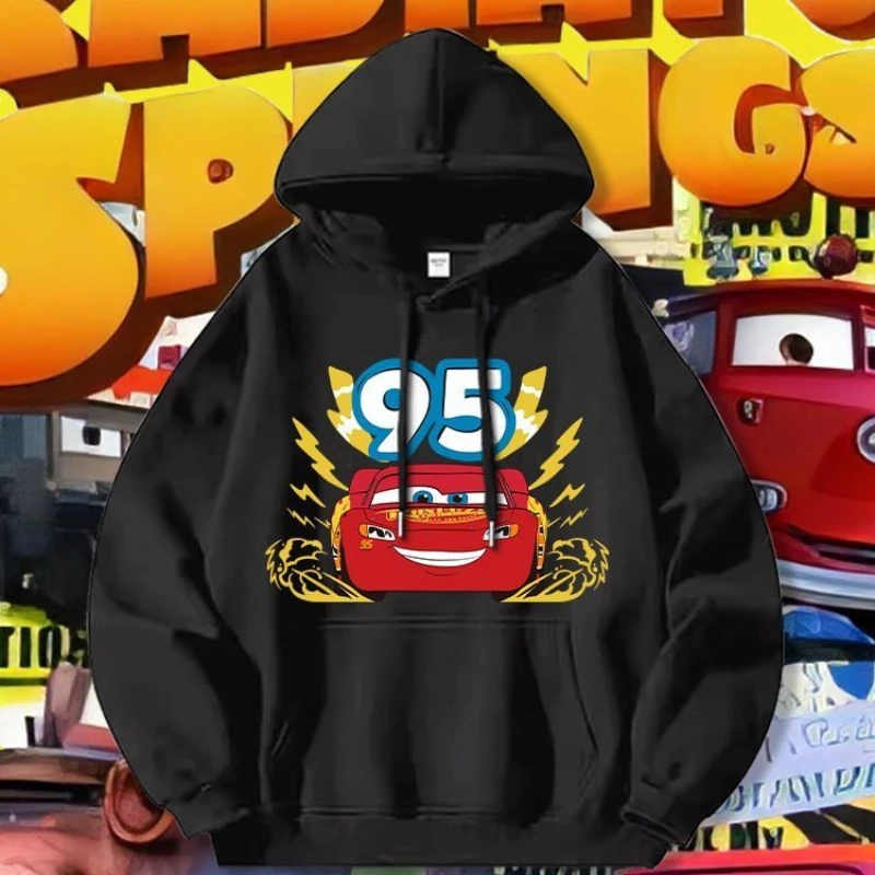 

Свитер с автомобилями для мужчин и женщин, новинка 2025, осенний свитер для мужчин и женщин с молнией McQueen Racing Animation, свитер с капюшоном, повседневная повседневная одежда