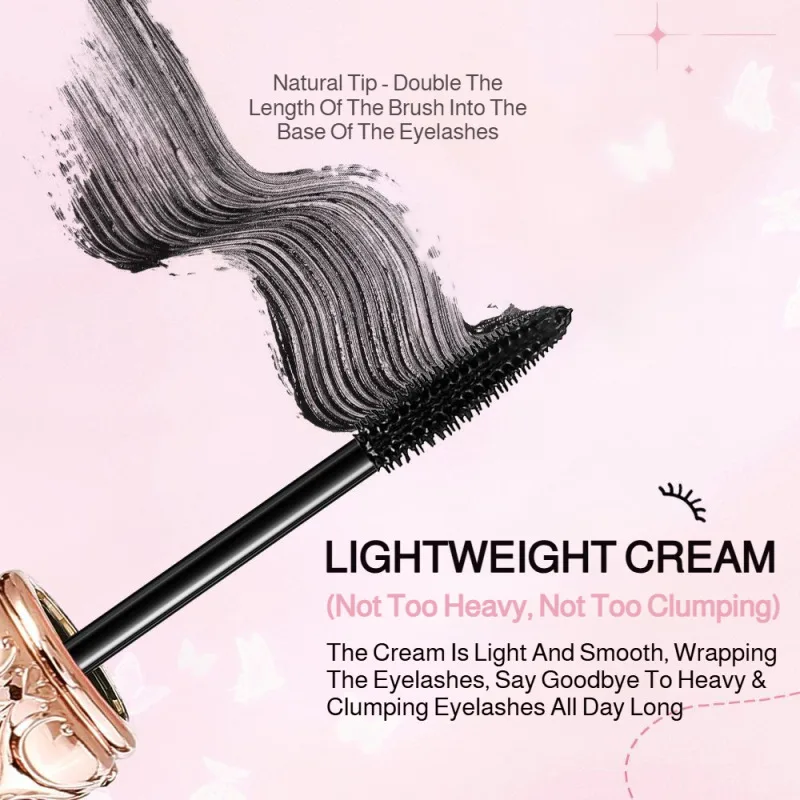 Waterproof Volumizing Mascara Lengthening Curling 3D Brush Quick-Drying Smudge-Proof Long Lasting Natural Look Makeup Cosmetics