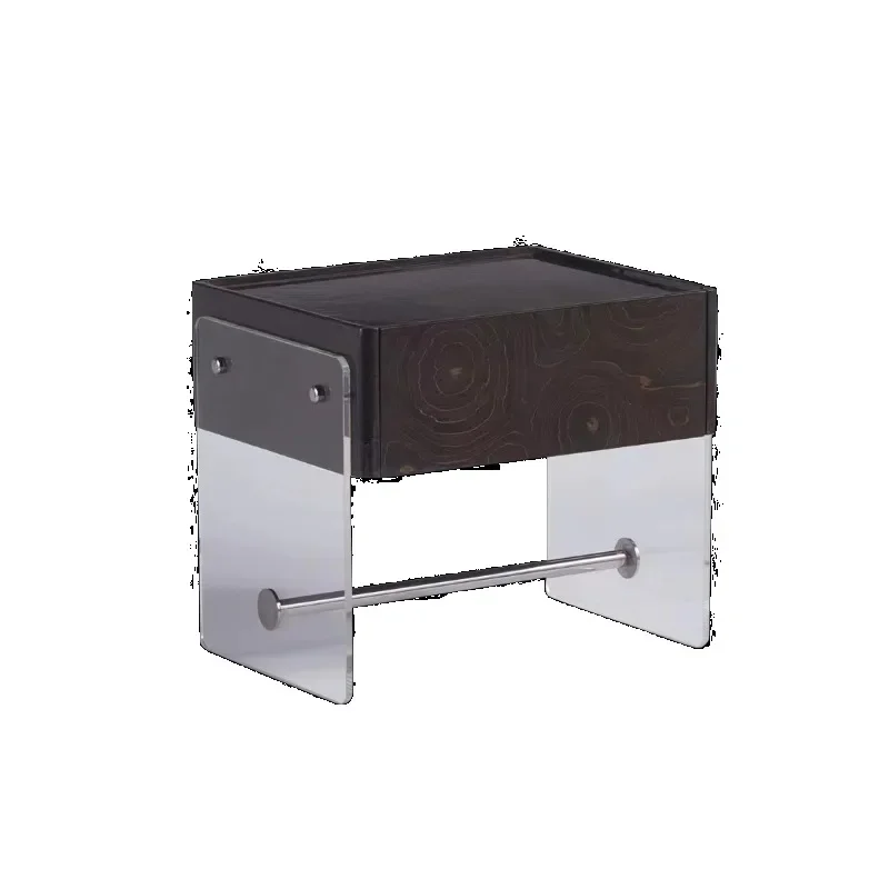 

Bedside table Light luxury simple modern high-end artistic acrylic storage cabinet Creative bedside storage cabinet Side cabinet