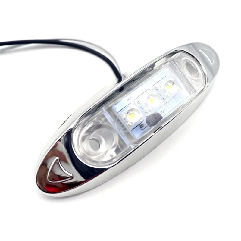 12/24V 3LED Side Marker Lights for Trailer Truck Bus Waterproof 10-30V Warning Lights, LED Red/White/Yellow Signal Lights