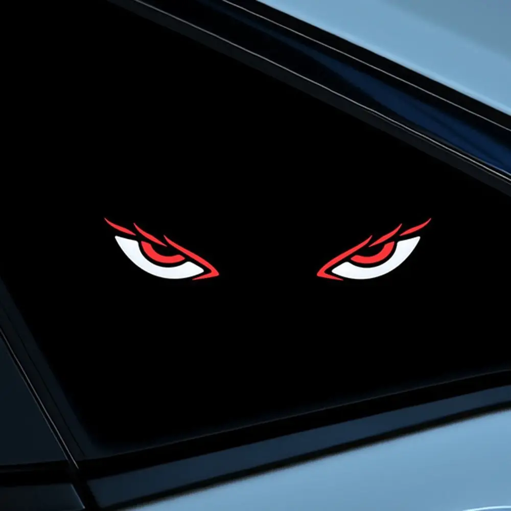 Wireless Solar Devil Eyes Car LED Warning Light Vibration Lights on Suction Cup Car Warning Light Dynamic Display Car Decor