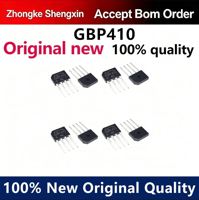 （5pcs-100pcs）Brand new spot GBP410 rectifier, rectifier bridge, flat bridge stack, four pin 4A/1000V