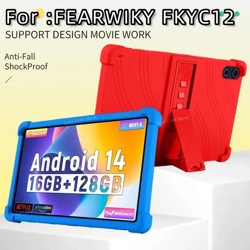 

Чехол для планшета FEARWIKY FKYC12 10,36 дюйма FEARWIKY FKYC12, чехол для планшета 10,36 дюйма с подставкой, силиконовый универсальный детский чехол