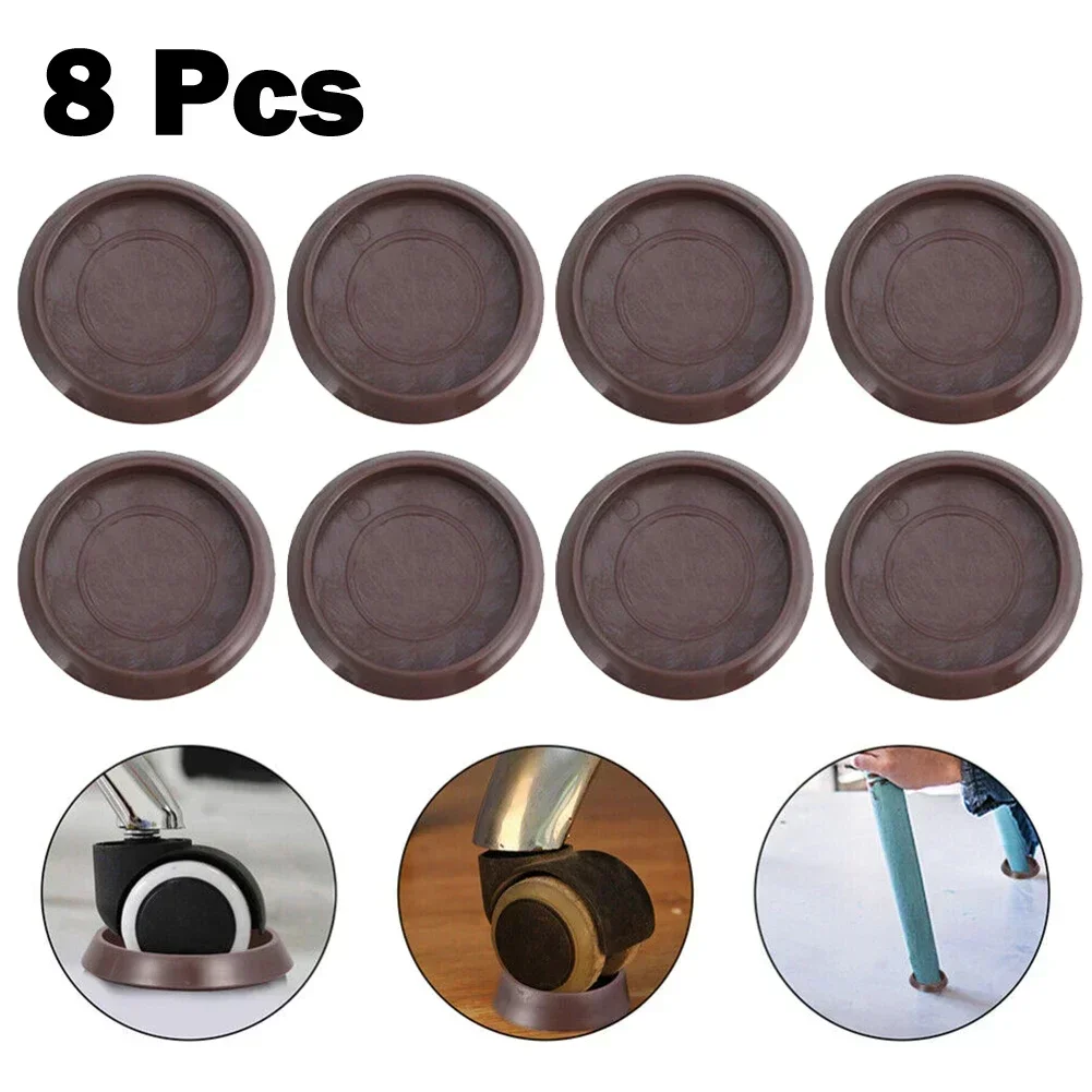 Furniture Parts Caster Cups 8pcs Round Furniture Anti-Sliding Floor Wheels Grippers Protectors Laminate Tile Wood Caster Cups