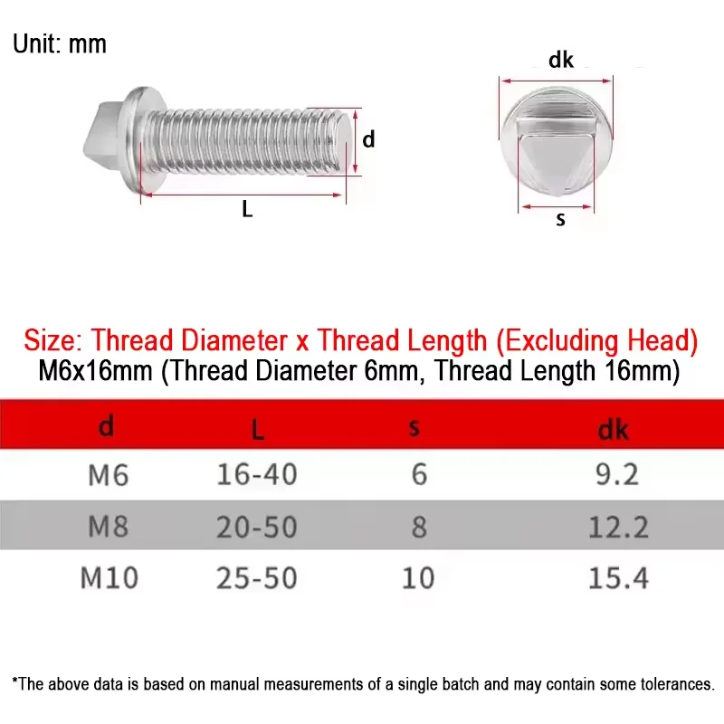 2/5/10pcs 304 Stainless Steel M6 M8 M10 Outer Triangle Head Anti Theft Bolts Triangle Security Screws