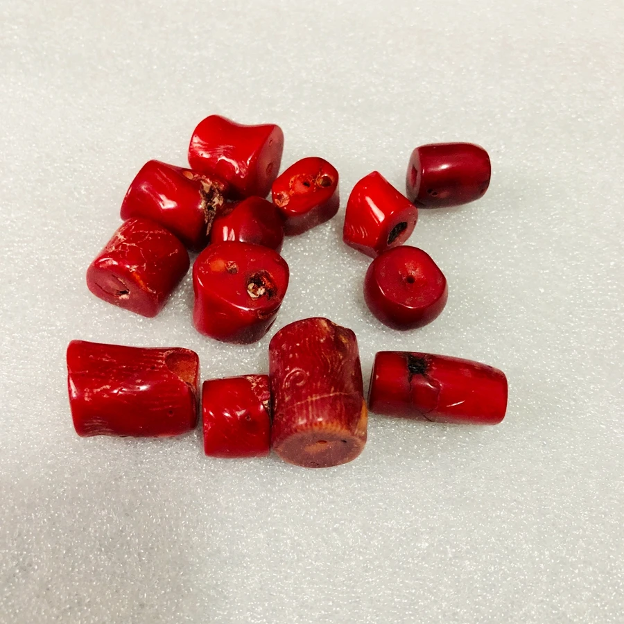 Wholesale AB Quality Natural Coral Beads 10pcs/pack Red Sea Bamboo Coral Loose Bead Pendant,for Jewelry DIY