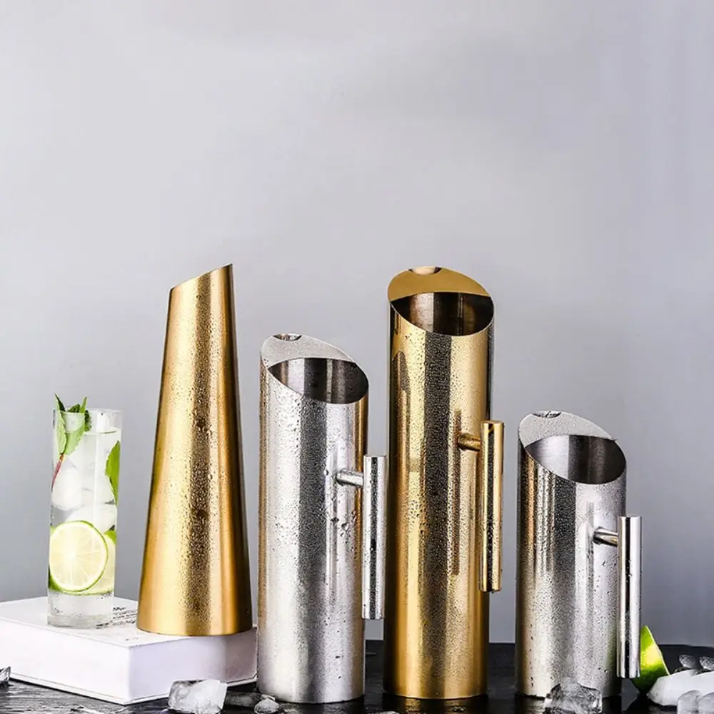 Coffee Jug 1/1.5/2L Stainless Steel Water Jug Large Capacity Straight Cold Kettle Splash Proof Silver/gold Pitcher KTV