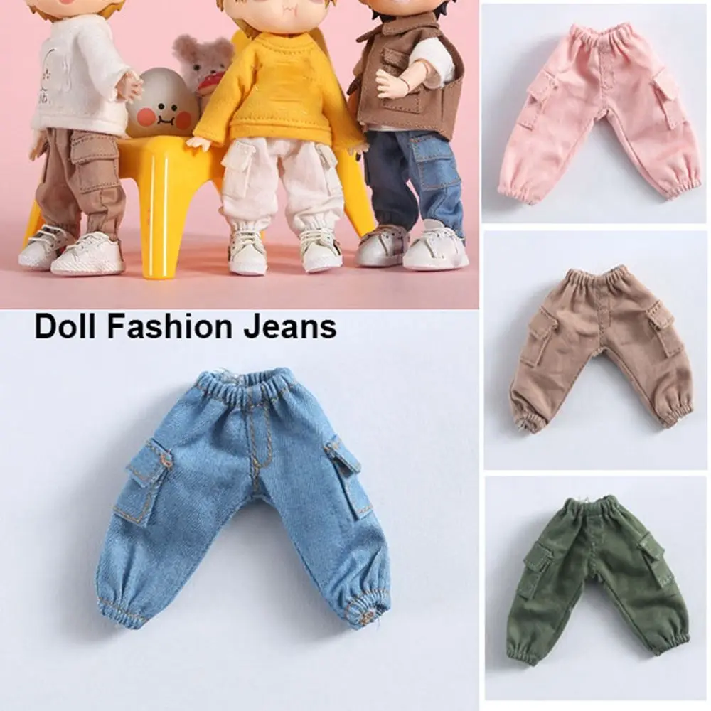 Dolls Long Jeans Overalls Doll Clothes Pant for 1/11 1/12 Doll Long Jeans Accessories Clothing Doll Pants Clothing Accessories