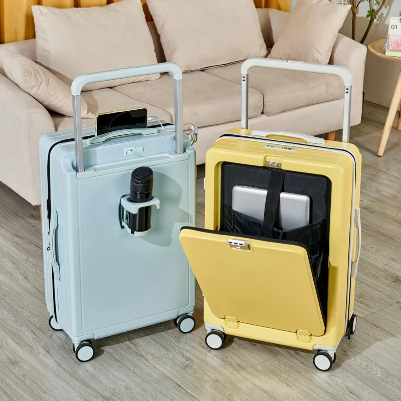 Neue Gepäck front öffnung multifunktion ale Koffer gut aussehende Trolley-Koffer weiblich stumm Universal Boarding Bag männlich