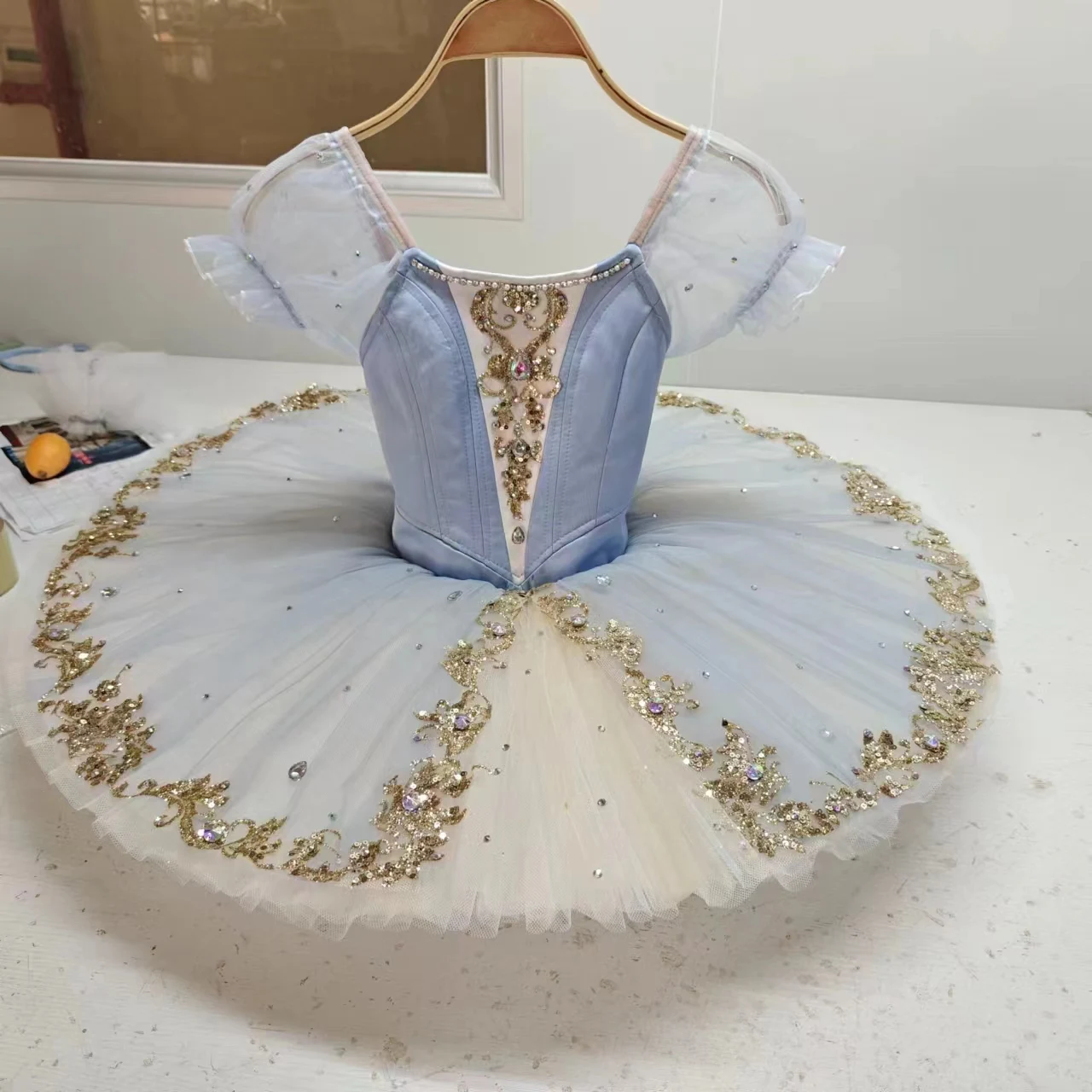 

High-end customized Blue Bird Ballet TUTU gauze skirt Swan Lake with diamond dance skirt tailor-made for adults and children