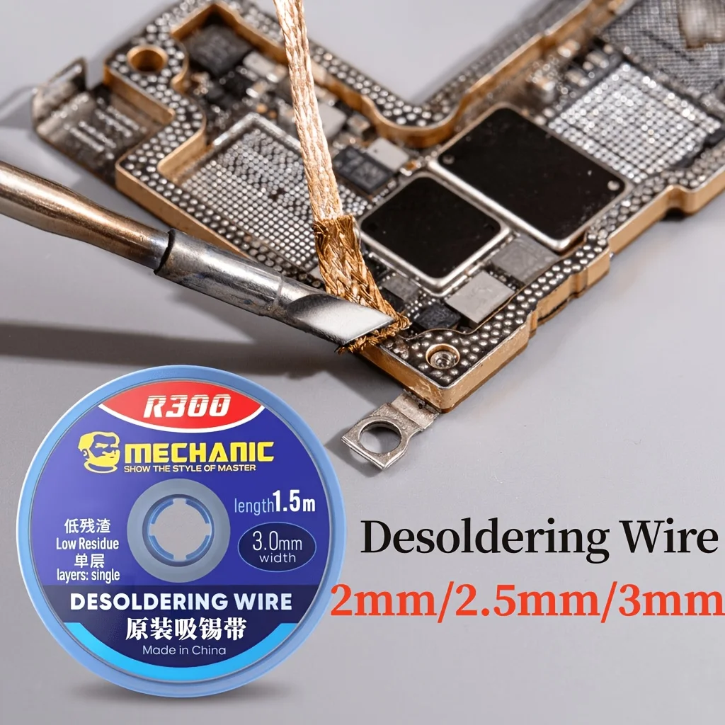 MECHANIC 1.5/2/2.5/3/3.5mm Desoldering Braid Wick Quick Solder Remover Wire for Phone PC Repair PCB BGA Welding Rework Tool