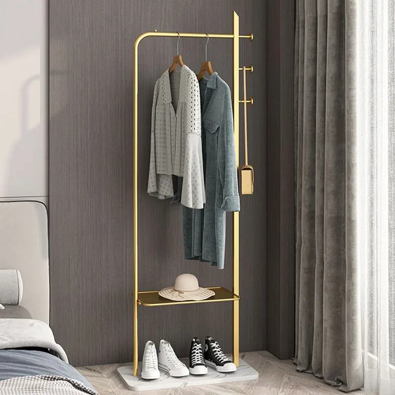 Bedroom Standing Clothes Rack Stand Floor Dolls Gold Metal Clothes Rack Outdoor Boutique Unique Porte Manteaux Furniture Bedroom