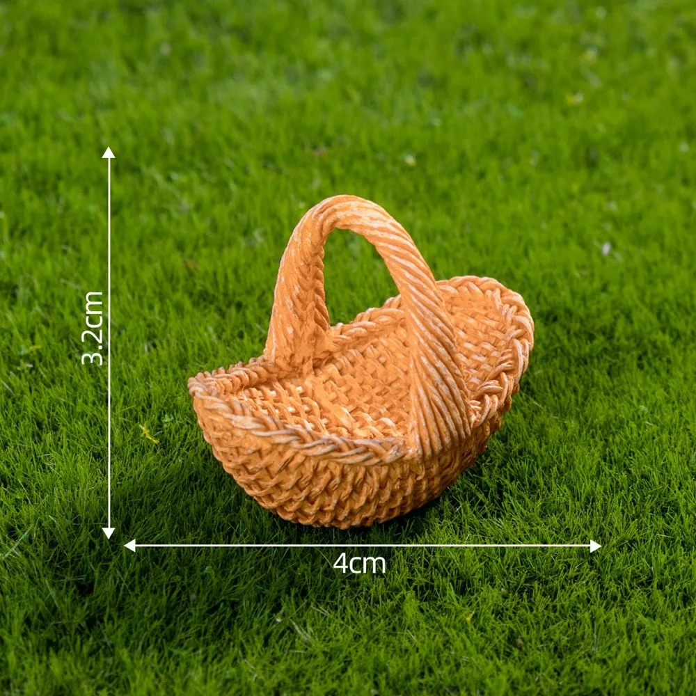 2pcs Resin Bamboo Basket Chair Dustpan 3-4cm Mini Dollhouse Miniature Furniture Multistyles Dollhouse Simulation Decoration