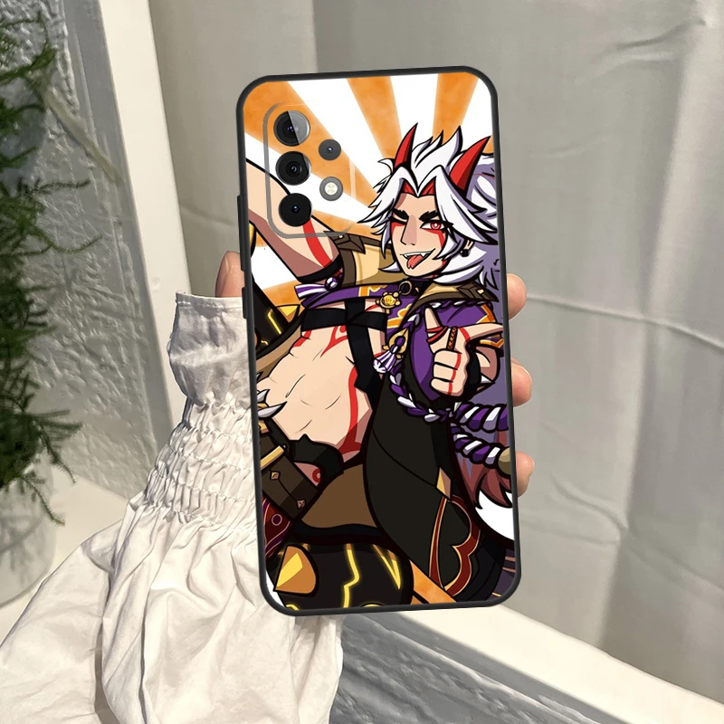 Genshin Impact Arataki Itto funda para Samsung Galaxy A35 A55 A15 A34 A54 A14 A56 A52 A53 A16 A26 A36 A32 A12 A33 A13 A17