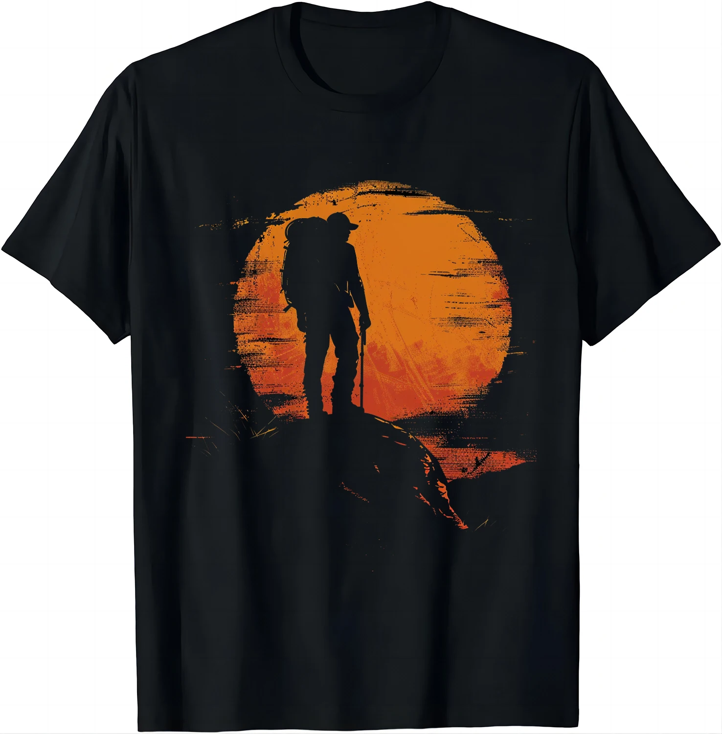 Sunset Hiker Tee - Journey To The Top Explorer's Choice T-shirt Camping Hiking Clothes Graphic T Shirts Men Clothing Streetwear