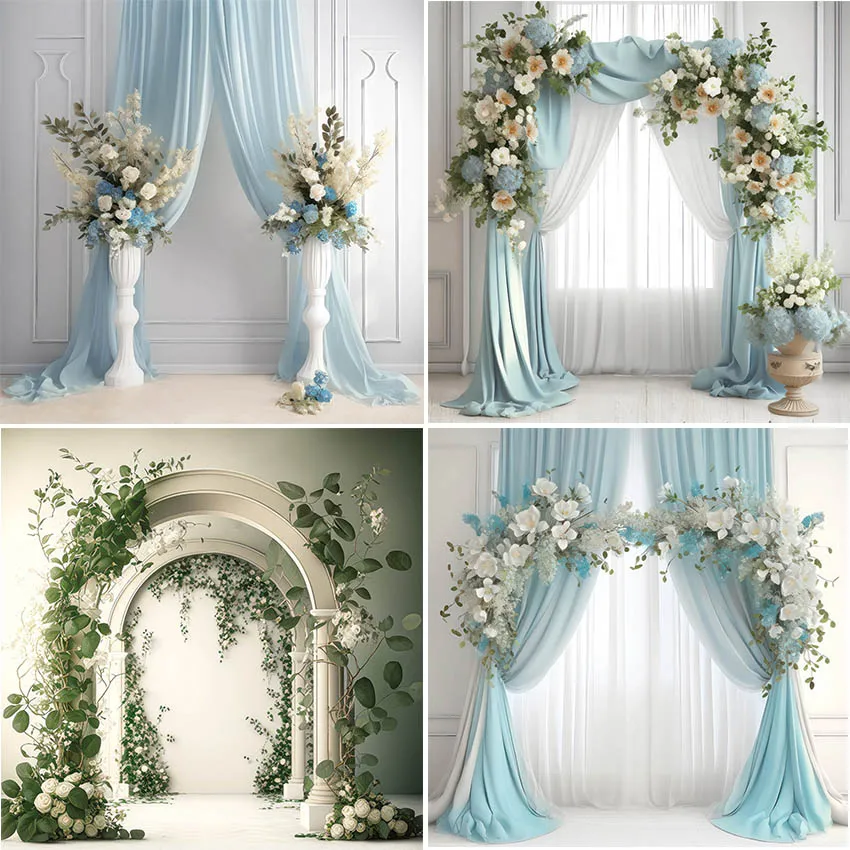 Mehofond Photography Background Arch Flowers Curtain Bridal Wedding Ceremony Party Pregnant Portrait Decor Backdrop Photo Studio