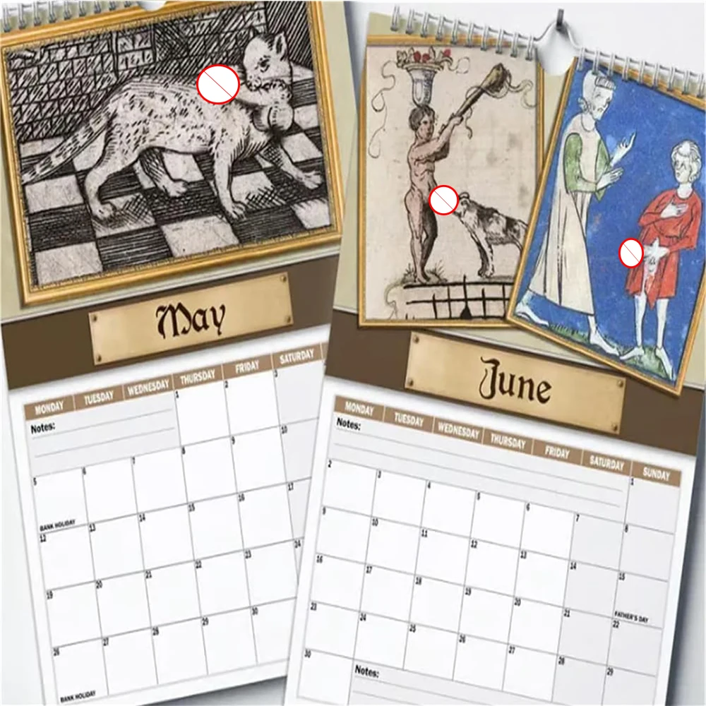 صور القرون الوسطى 2026 التقويم مضحك صور القرون الوسطى التقويم مع الرسوم التوضيحية المزحة القرون الوسطى جدار التقويم لعشاق التاريخ