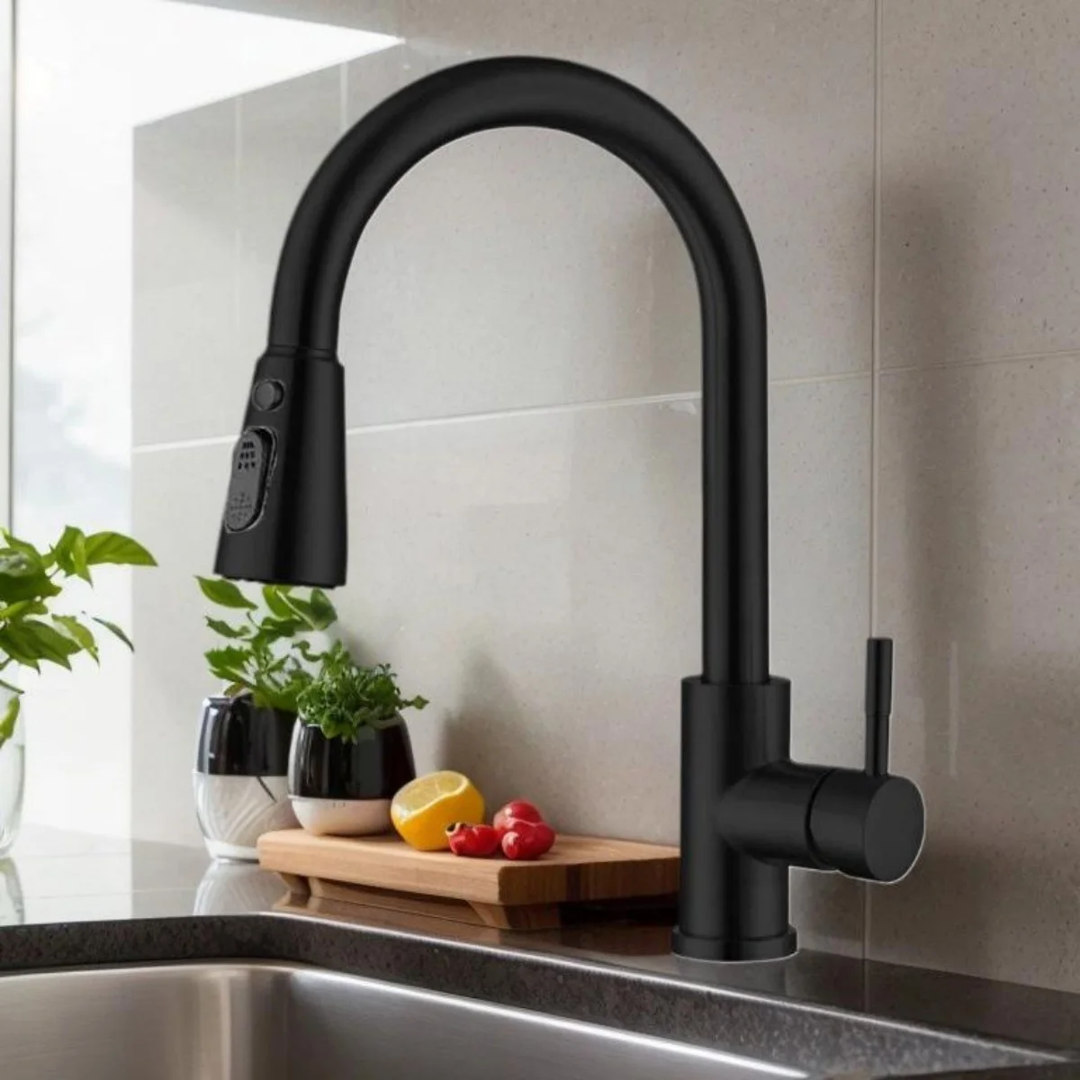 Matte Black Kitchen Faucet wit - đánh giá và giá Commercial Kitchen Faucet