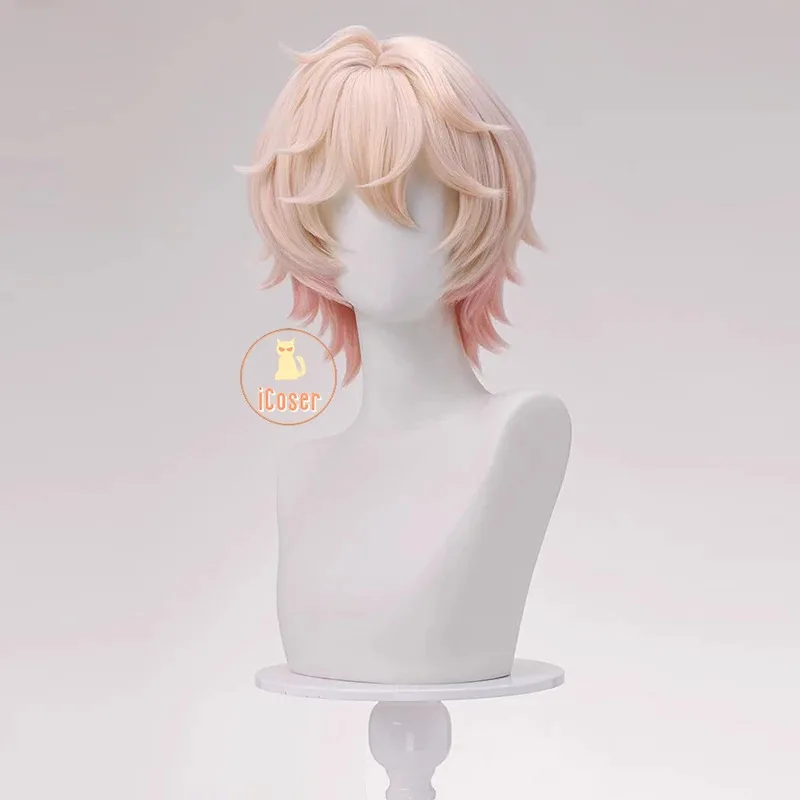 

asdh8@Genshin Impact Dahlia Cosplay Wig New Skin Orange Pink Short Hair Halloween Party for Women Men Festival Party Role Play P