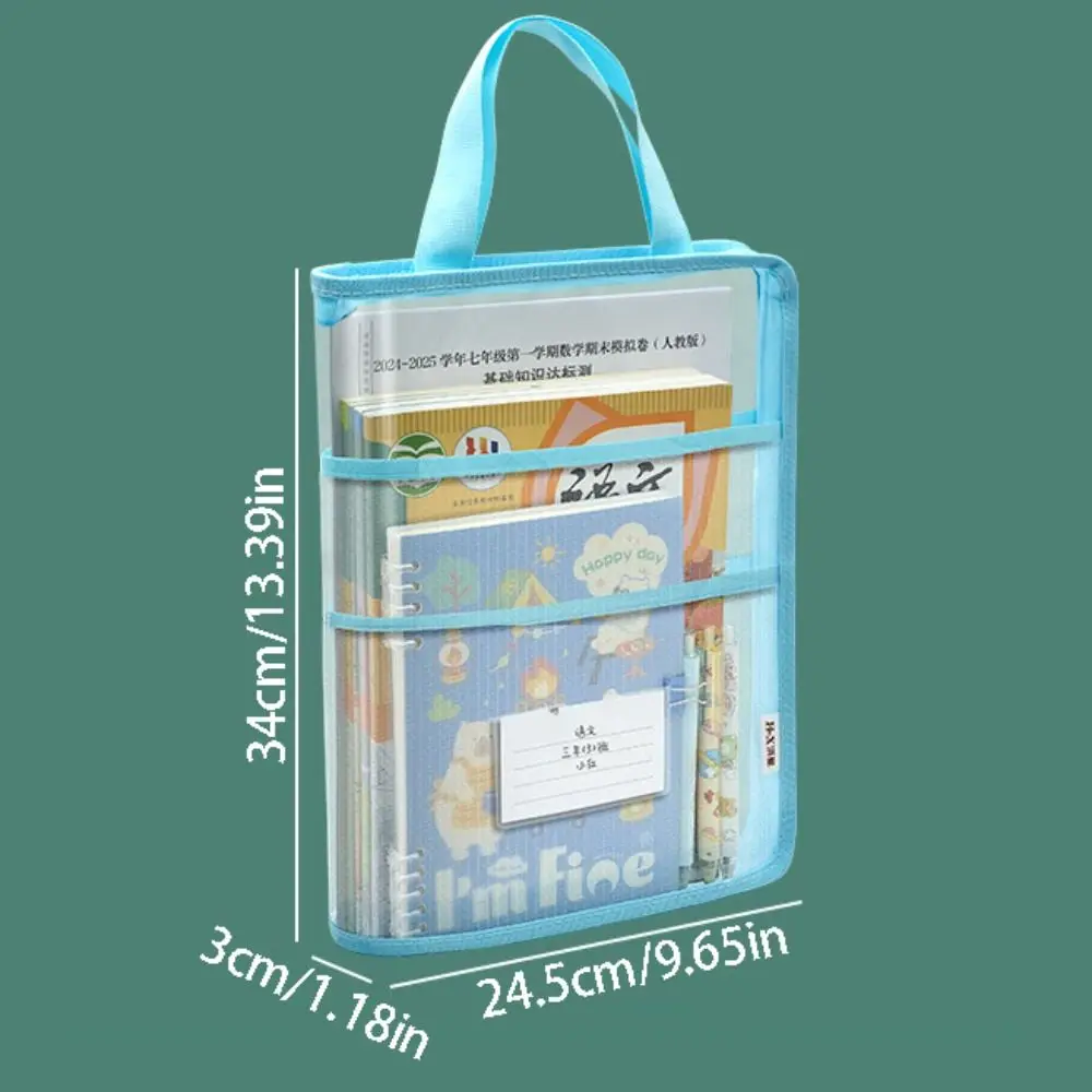 Visible Test Paper Storage Bag Large Capacity Portable Transparent A4 Handbag Waterproof Multifunctional Kids Document Bag