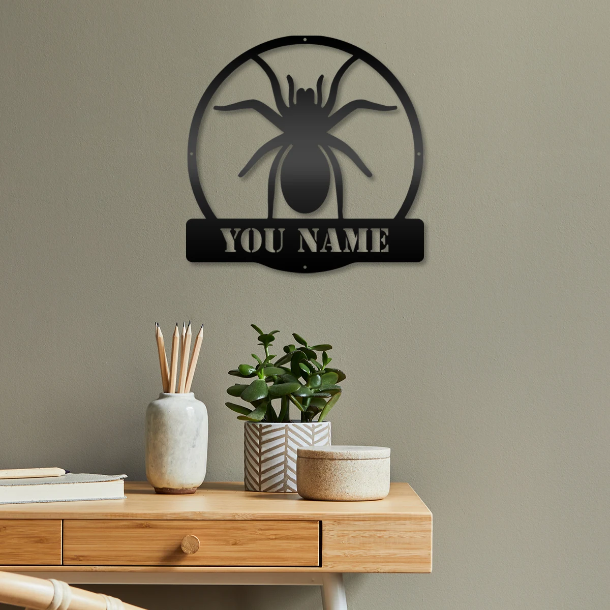 

1pc new spider Personalized name Iron Metal Wall Signs Tin Wall Plaque For Home Decor Living Room Bedroom