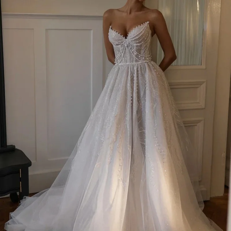 

Customized ivory Ball Gown Royal Wedding Dresses sequin applique Long tail sequin Made Robe De