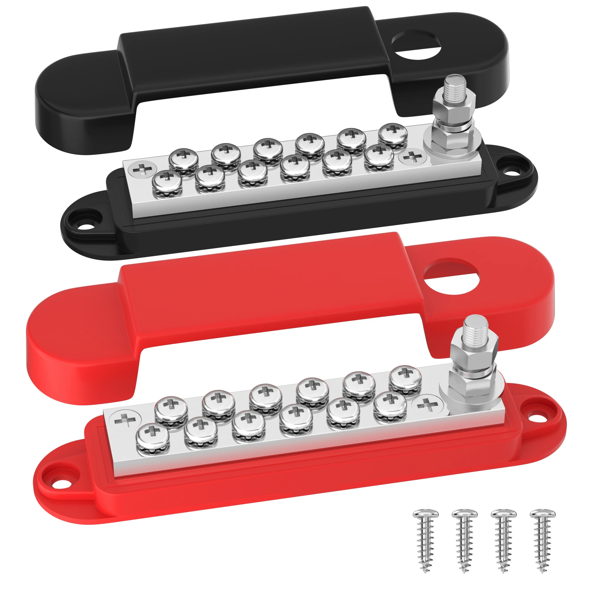 Stromverteilerblock, 12 V, 150 A, 1/4 Zoll Bolzen, Marine-Sammelschiene, 12 Volt DC-Batterie, Sammelschiene für Boot, Kfz-Solarverkabelung