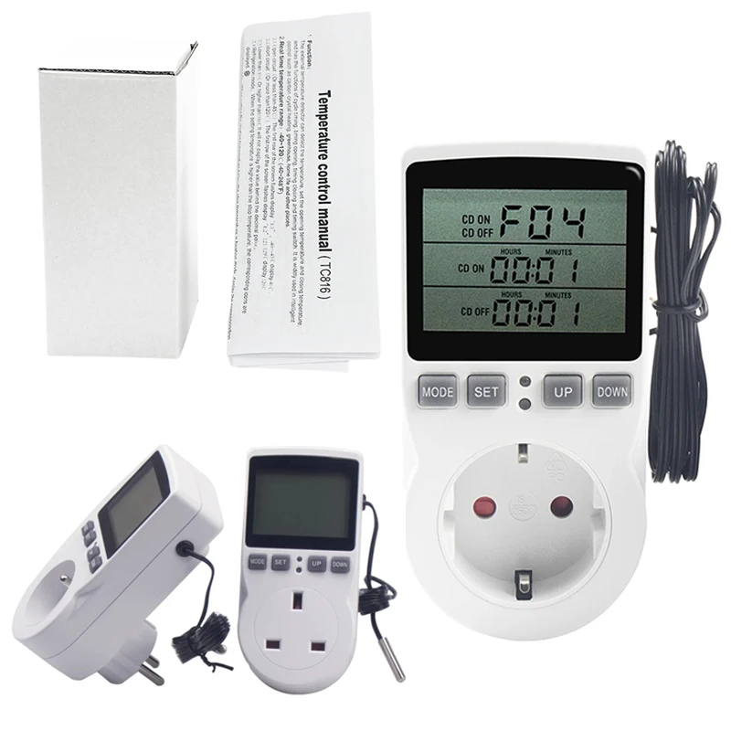 Digital Timing Temperature Controller Constant Temperature Socket 220V Household Appliance Plug for EU FR AU UK US