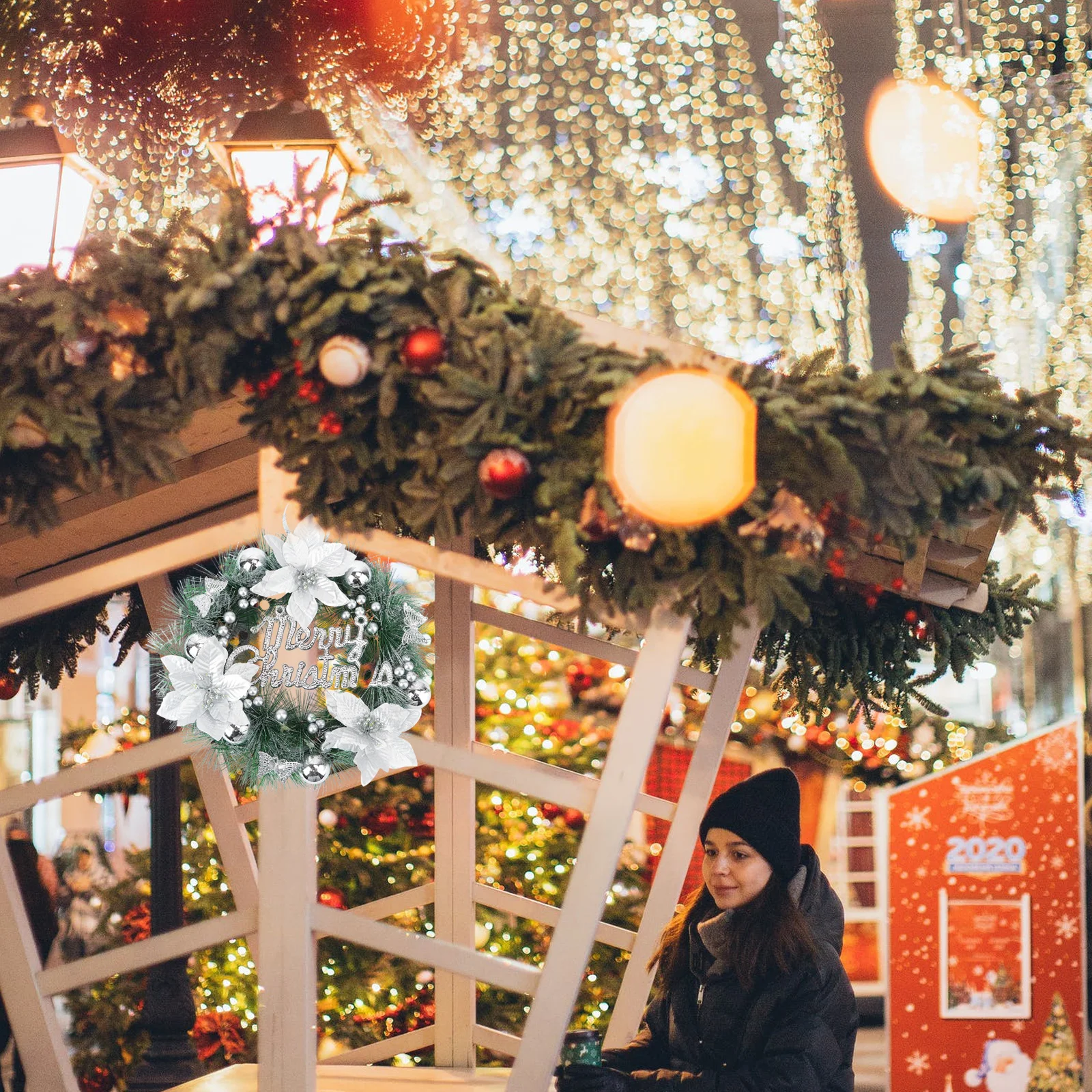 

Christmas Wreath Decoration Premium Pvc Garland For Door Wall Window Holiday Xmas Pendant Festive Party Decor