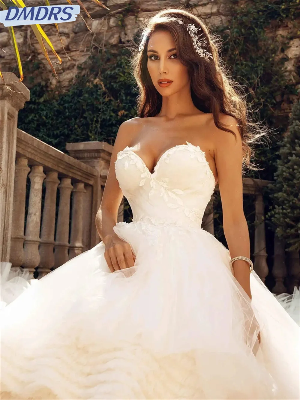 Elegant Sweetheart Neck Wedding Dress 2024 Classic Strapless Bridal Gown 2024 Sexy Tulle Floor Length Gowns Vestidos De Novia