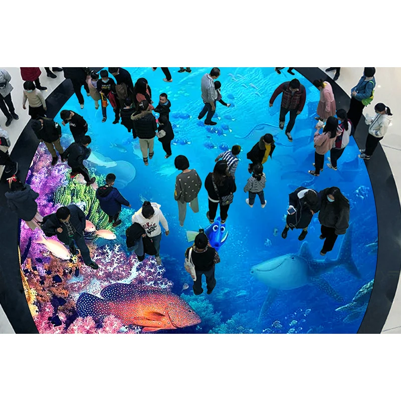 IP65 full-color interactive LED dance floor display, wave pattern programmable 64 square feet P4.81 4K resolution 5500CD