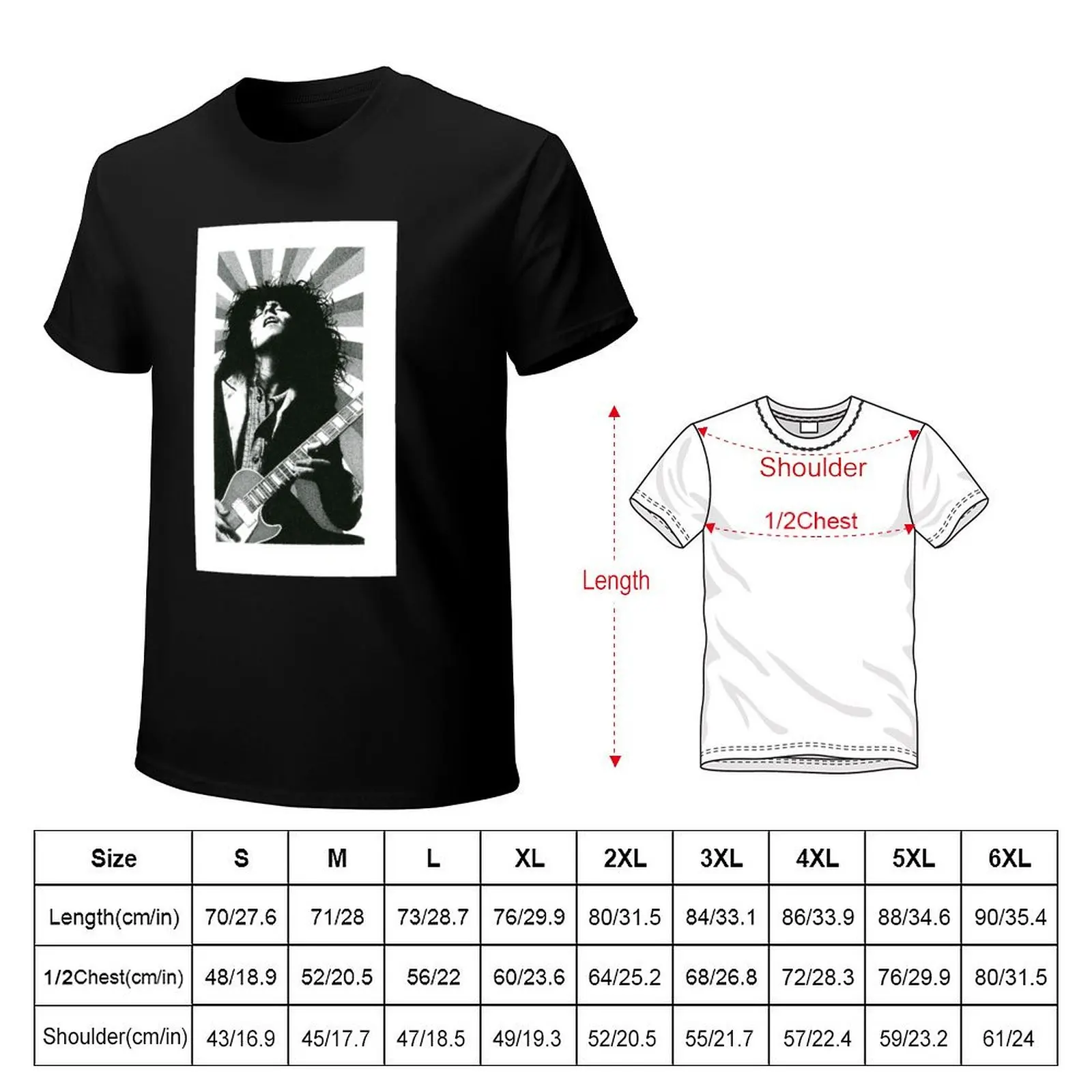 Marc Bolan art print T-Shirt anime t shirts for man T-Shirt