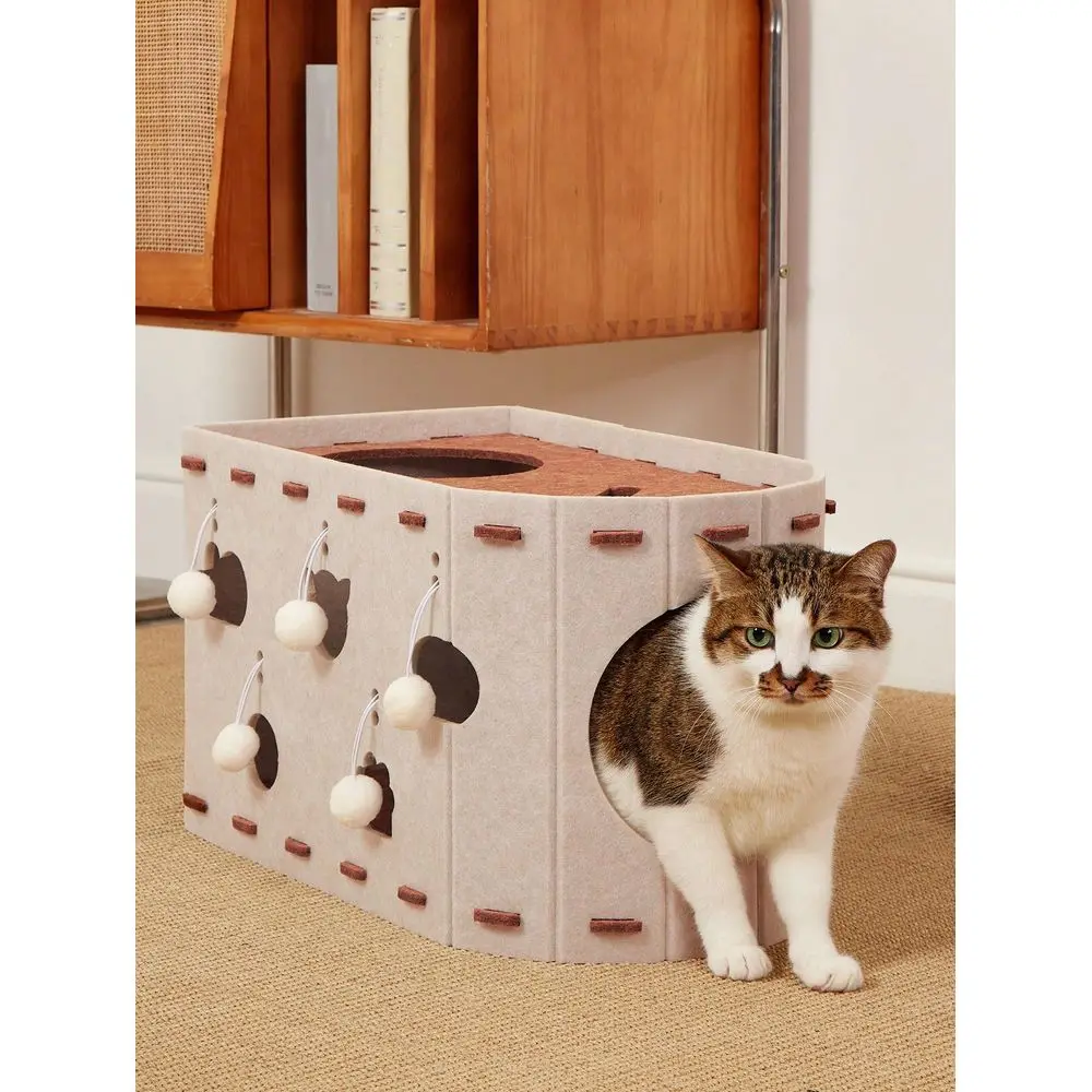 

Dog House Dog Kennel Outdoor1 Piece Size 52x30x30 ChResistant NonShedding DoubleLayer Design 2 In 1 Cat Bed With Ching Post Stur