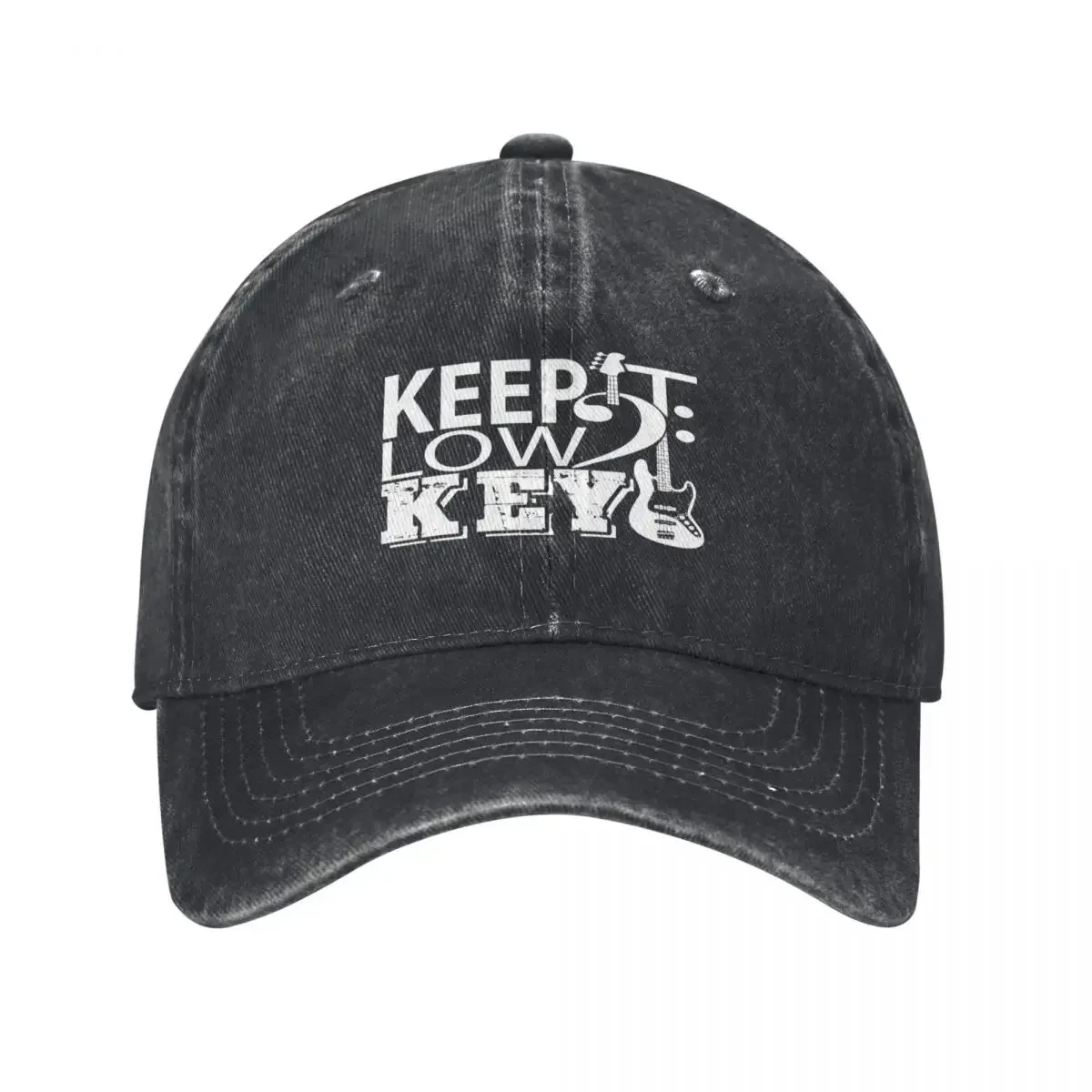 Keep It Low Key-Bass Clef Keeping It Low Key-Bass Player-Bass Guitarist-Electric Bass Baseball Cap Sun Cap For Men Women's