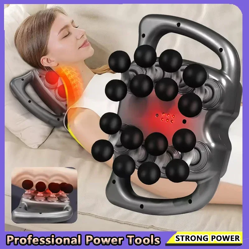 Professional 16Head Muscle Massage Gun High Frequency Vibration Fascia Gun for Body Leg Back Shoulder Waist Deep Tissue Massager