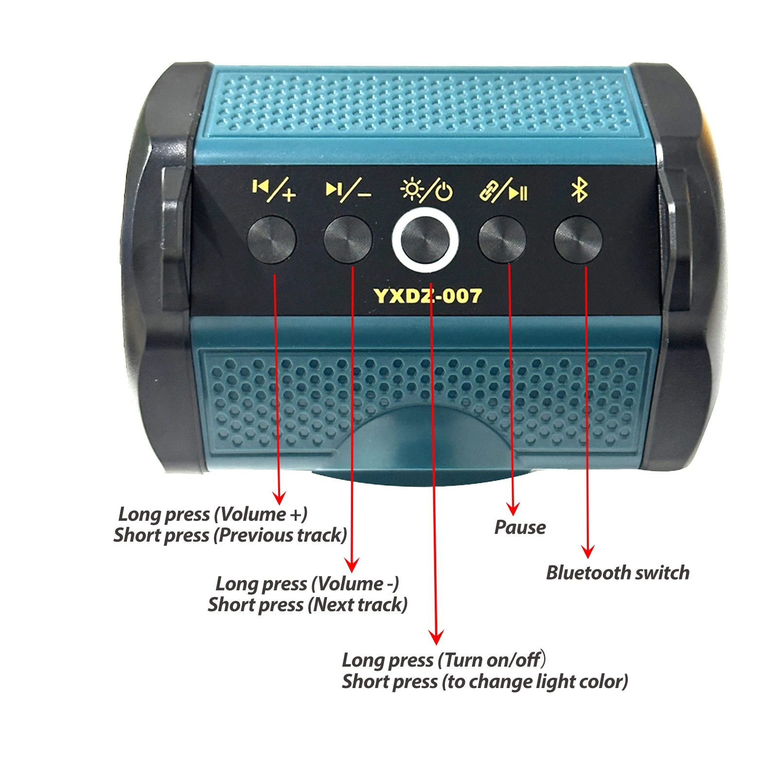 Altoparlante Bluetooth per batteria agli ioni di litio Makita 18V con porta USB Type-C Altoparlante piccolo senza fili per lavori, casa e feste