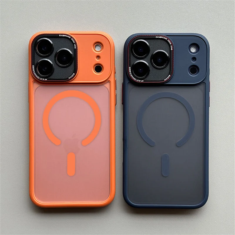 

Camera Lens Fully Protective Magsafe Case For iPhone 17Pro 17 16Pro 17Pro Max Matte Translucent Shockproof Magnetic Back Cover